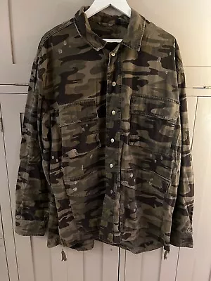 Buy Topman Men's Long Sleeve Camo Jacket In Green - XL Size • 7.50£