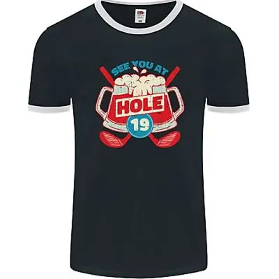 Buy Golf See You At Hole Funny 19th Hole Beer Mens Ringer T-Shirt FotL • 12.49£