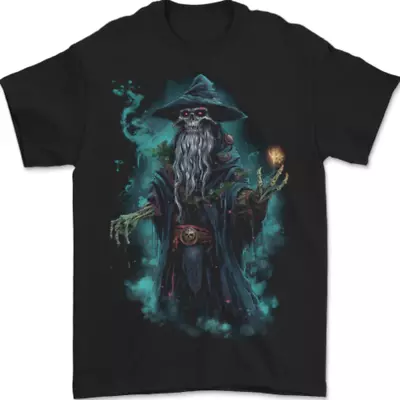 Buy Fantasy Wizard Warlock Skull Mens T-Shirt 100% Cotton • 8.49£