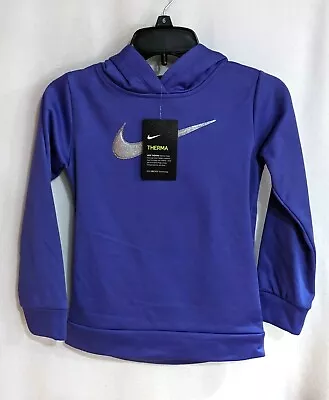 Buy Nike Girl's Rush Violet/Silver Metallic Therma FZ Hoodie (36E052-P4E) Size 6 NWT • 15.74£