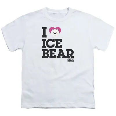 Buy We Bare Bears Heart Ice Bear Kids Youth T Shirt Licensed Cartoon Tee White • 13.81£