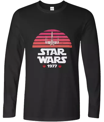 Buy Star Wars Unofficial - 1977 Retro X-wing Sunset LS-T-Shirt Design Rebel Alliance • 16.99£