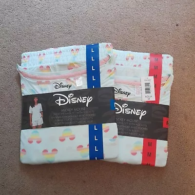 Buy Disney Mickey Mouse Short Pyjama Set With Pockets - Size L & M • 7.49£