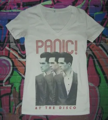 Buy Pacific Panic At The Disco Tee Shirt White V-Neck Band Merch Concert Music Fest  • 28.18£