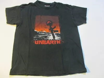 Buy Unearth Band War Grave Army Soldier Helmet On Machine Gun T-shirt Youth Med • 7.89£