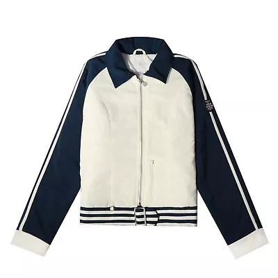 Buy Adidas Vintage Padded Jacket 14 Cream Navy Women's Biker Style Rare Snow Jacket • 28.99£