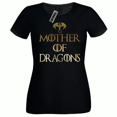 Buy Gold Mother Of Dragons T Shirt, Ladies Fitted T- Shirt,Game Of Thrones Tee Shirt • 9.99£