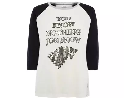 Buy Game Of Thrones Jon Snow Pyjama T-Shirt UK Sizes 4,6,8,10 • 9.99£