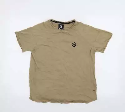 Buy Saint & Sinner Boys Beige Cotton Basic T-Shirt Size S Crew Neck • 5.50£