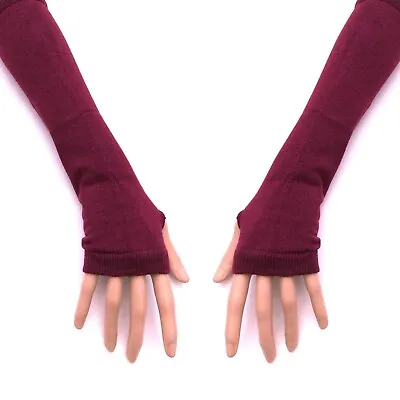 Buy 80s 90s Gothic Punk Glam Rock Emo Maroon Plum Wine Knit Arm Warmer Armwarmers • 8.21£