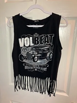 Buy Volbeat Let’s Shake Some Dust Official Women’s Ladies Fringe Black Shirt Size Lg • 61.42£