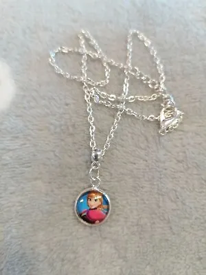 Buy Anna Disney Frozen Necklace Cabochon Pendant Silver Plated Chain Jewellery Gift  • 4.99£