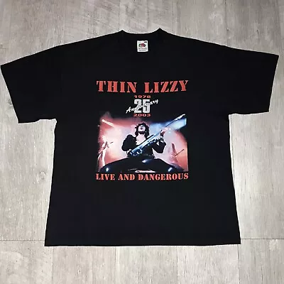 Buy Vintage Thin Lizzy Live And Dangerous 25th Anniversary 1978 2003 T Shirt UK XL • 39.99£