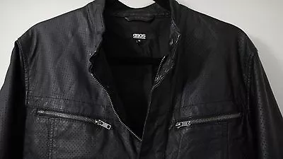 Buy ASOS Genuine Leather Jacket Moto Style Medium M - Perforated Slim Fitted Rare! • 69£