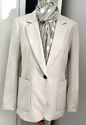 Buy H&M New Tailored Jacket Size 8 Women’s Beige Classic Blazer Lightweight Coat • 18.99£