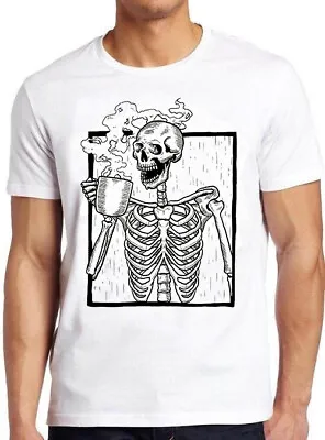 Buy Skeleton Drinking Coffee Funny Skull Top Gift Tee T Shirt M488 • 6.35£