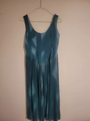 Buy GEORGIA Brand (Size XL) Teal Gypsy Festival Pleated Renaissance Dress Boho Euc • 21.22£
