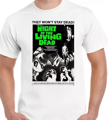 Buy Men's Night Of The Living Dead T-Shirt Retro 60's Horror Movie Classic  Zombies • 9.99£