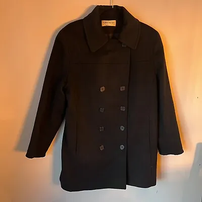 Buy Forecaster Of Boston Black 75% Wool Pea Coat Lined Jacket Women's Size 8 • 24.12£