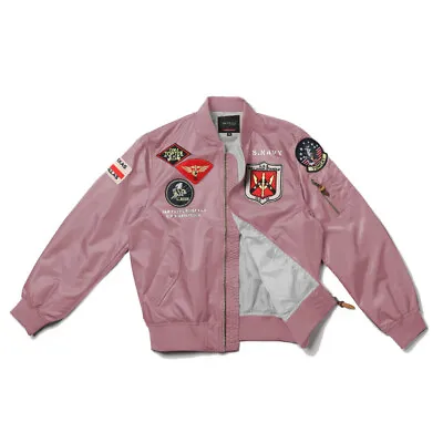 Buy Mens MA-1 Bomber Jacket Army Air Force Military Pilot Baseball Flight Nylon Coat • 38.39£