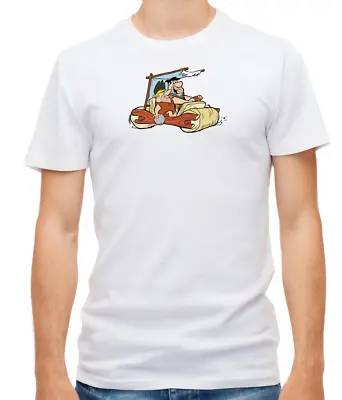 Buy The Flintstones Characters White / Black Short Sleeve Men T Shirt L024 • 9.51£