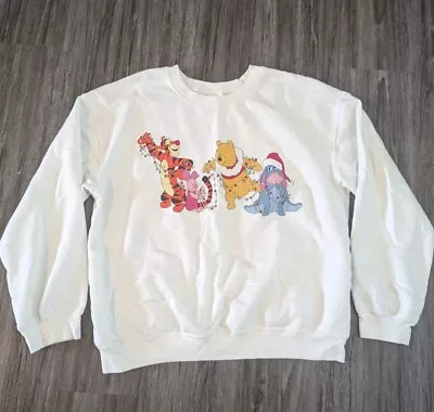 Buy Disney Winnie The Pooh Sweatshirt Womens Long Sleeve Pullover Christmas Size 2XL • 17.95£