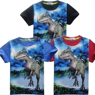 Buy Dinosaur TRex T-Shirt Kids Boys Girl Short Sleeve Shirts Summer Tops Tee Blouse  • 10.22£