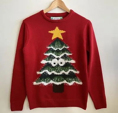 Buy Cedar Wood State Jumper Mens Ugly Christmas Sweater Red Size S Small • 7.99£