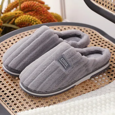 Buy Womens Slippers Slider Ladies Warm Fur Lined Winter Warm Mules Shoes House Size • 8.85£