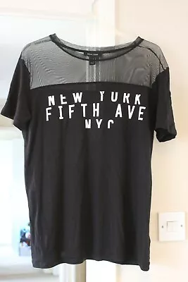 Buy New Look Black New York Fifth Avenue NYC T Shirt Size 10 • 3£