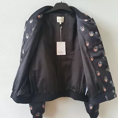 Buy Pablo Jacket Bomber Size 10 M Women’s Black Floral Padded Lined Short Light New • 49£