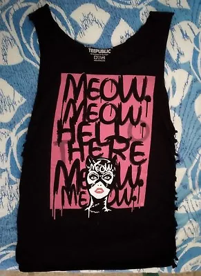 Buy CATWOMAN Michelle Pfeiffer Tank Top Cut Out Vest Black Pink T Shirt Batman • 10.30£