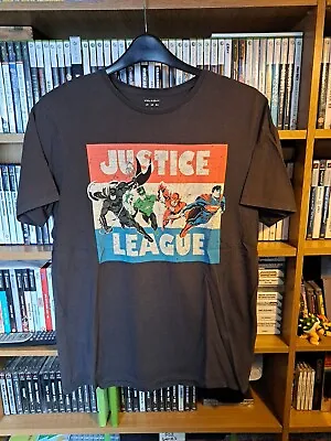 Buy Justice League T Shirt  Black - Size L - DC Comics DCU Batman Superman Wonder • 6.51£