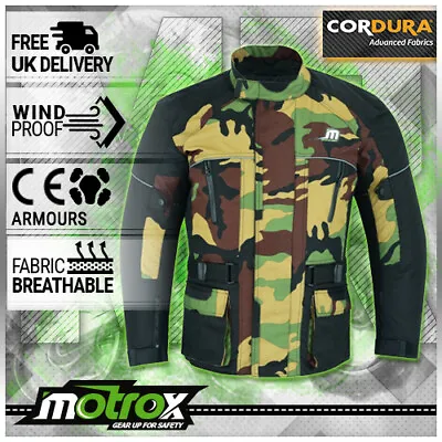 Buy Mens Motorcycle Camoflage Jacket Motorbike Green Camo  Waterproof With Ce Armour • 49.99£