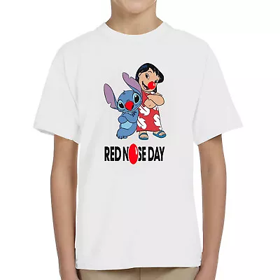 Buy Red Nose Day Kids 2024 T-Shirt Comic Relief Funny Stitch And Lilo School Tee Top • 7.99£