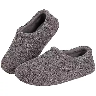 Buy Women's Fuzzy Curly Fur Memory Foam Loafer Slippers Bedroom House Ladies Shoes • 7.50£