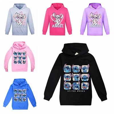 Buy UK 2024 Lilo Stitch Kids Boys Girls T-shirt Hoodie Hooded Sweatshirt Jumper Top • 9.99£