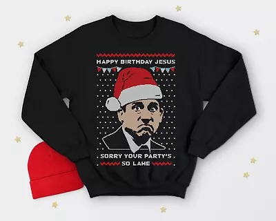 Buy Michael Scott Christmas Jumper Sweater Funny Happy Birthday Jesus US Office • 23.99£