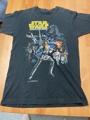 Buy Star Wars A New Hope Vintage T Shirt Black Small 1994 Single Stitch • 49.99£