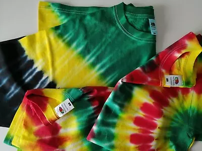 Buy Reggae Tie Dye T-Shirts Men's Women's Rainbow Eyeball Jamaica Rasta Spiral Top • 10.50£