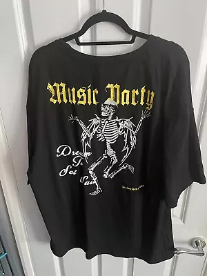 Buy Shein Mens Black 2XL T Shirt With Skeleton Design On Back • 3£