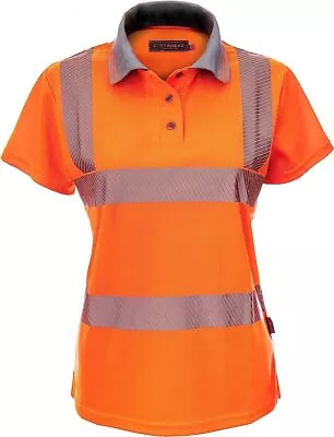 Buy Hi Viz Vis Visibility Polo Shirt,T-shirt,Ladies Polo  Reflective Tape Safety • 12.99£