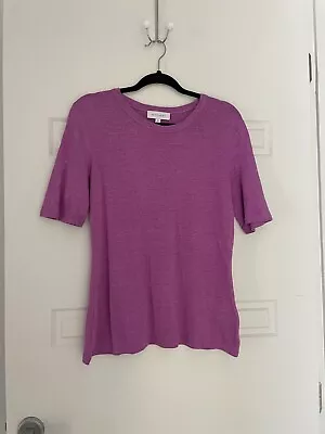 Buy Witchery Linen Ladies Short Sleeve Lilac Tee - Size M - 5+ Items Free AU Post • 22.74£