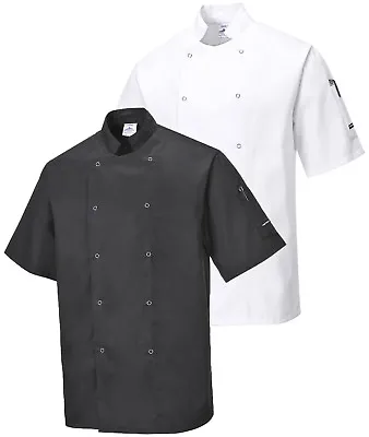 Buy PORTWEST Cumbria Chefs Jacket Food Industry Catering Chef Lightweight C733 • 15.68£