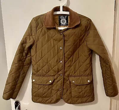 Buy Quilted Jacket Brown Size 12 Miss 19 Corduroy Collar. Popper Close • 15£