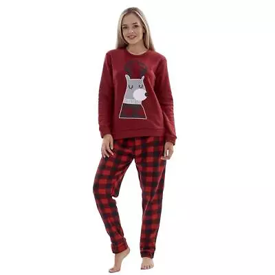Buy Ladies Fleece Pyjamas Printed Winter Soft Warm Crew Neck Gift PJ'S Nightwear • 12.49£