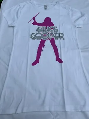 Buy White Skinny Fit XL Alice Cooper T Shirt Indie Rock Band White/pink • 10.99£