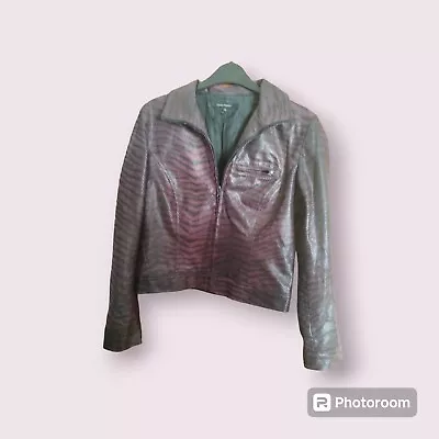 Buy Vero Moda Snake Skin Purple Black Gothic Zip Jacket Size 36 (10/12) • 17.50£