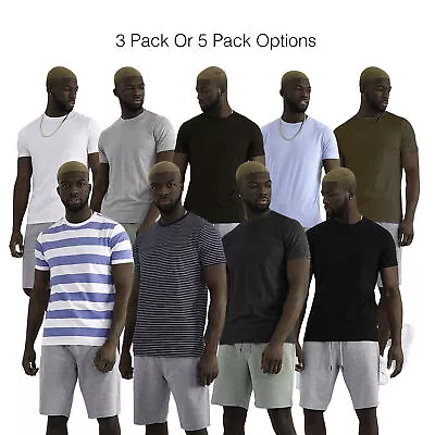 Buy Men 3 5 Pack T-Shirt Multi Pack Tee Cotton Casual Tops Brave Soul • 29.99£