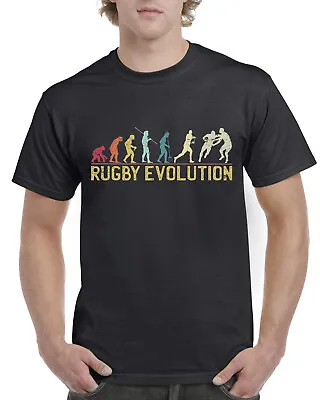 Buy Top Gift T-Shirt For Dad: Evolution Of Rugby Sports Cotton Comfort • 12.99£